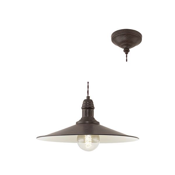 Eurolux antique brown pendant light, front view