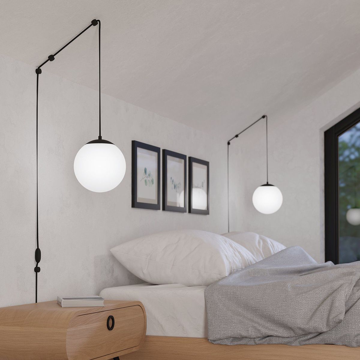 Eurolux black pendant light shown in its packaging