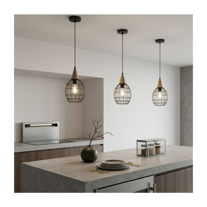 Eurolux black pendant light dimensions diagram