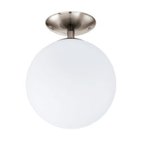 Eurolux satin chrome ceiling light, front view