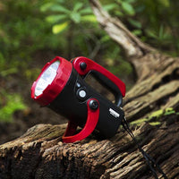 Close-up detail of the Eurolux black/red torch