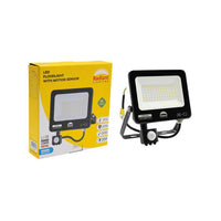 Radiant black floodlight shown in its packaging