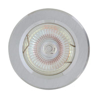 Eurolux brushed aluminium downlight, front view
