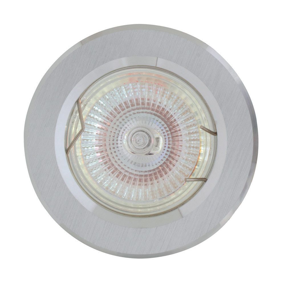 Eurolux brushed aluminium downlight, front view
