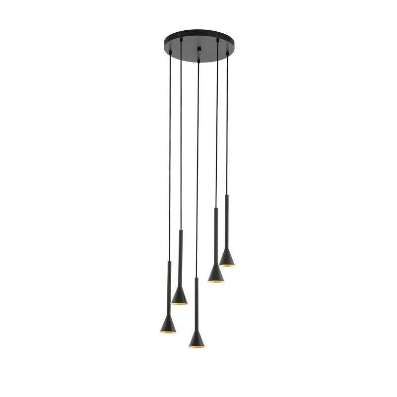 Eurolux black & gold pendant light, front view