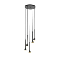 Eurolux black & gold pendant light, front view