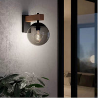 Eurolux black & brown wall light, alternate angle