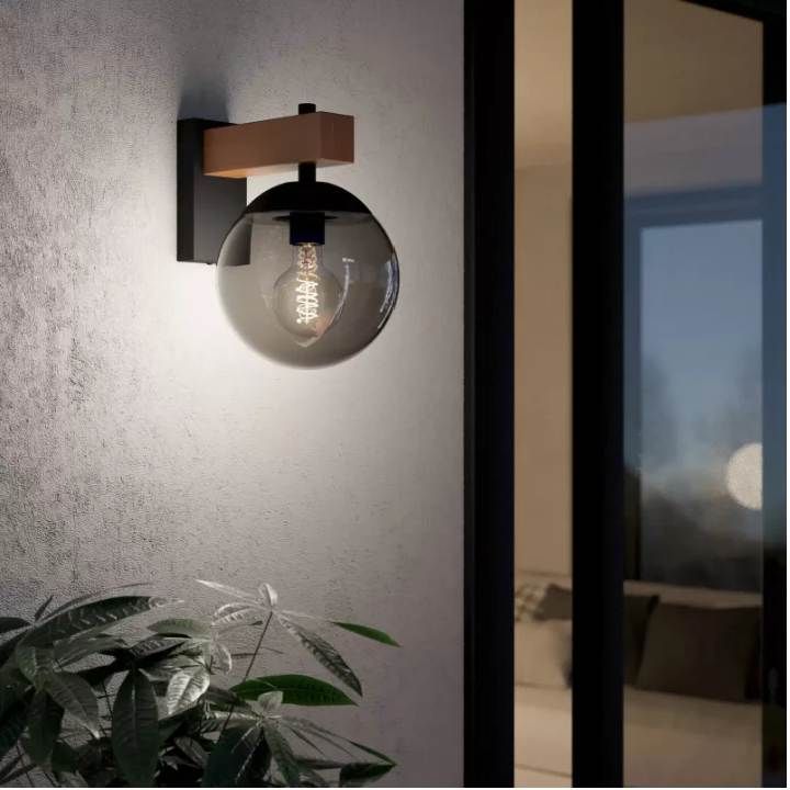 Eurolux black & brown wall light, alternate angle