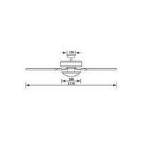 Close-up detail of the Radiant satin chrome & light wood ceiling light