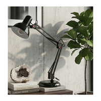 Eurolux black table lamp shown in its packaging
