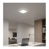 Eurolux white ceiling light installed and lit