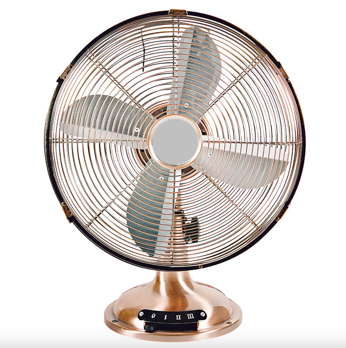 Eurolux antique copper or silver fan, front view