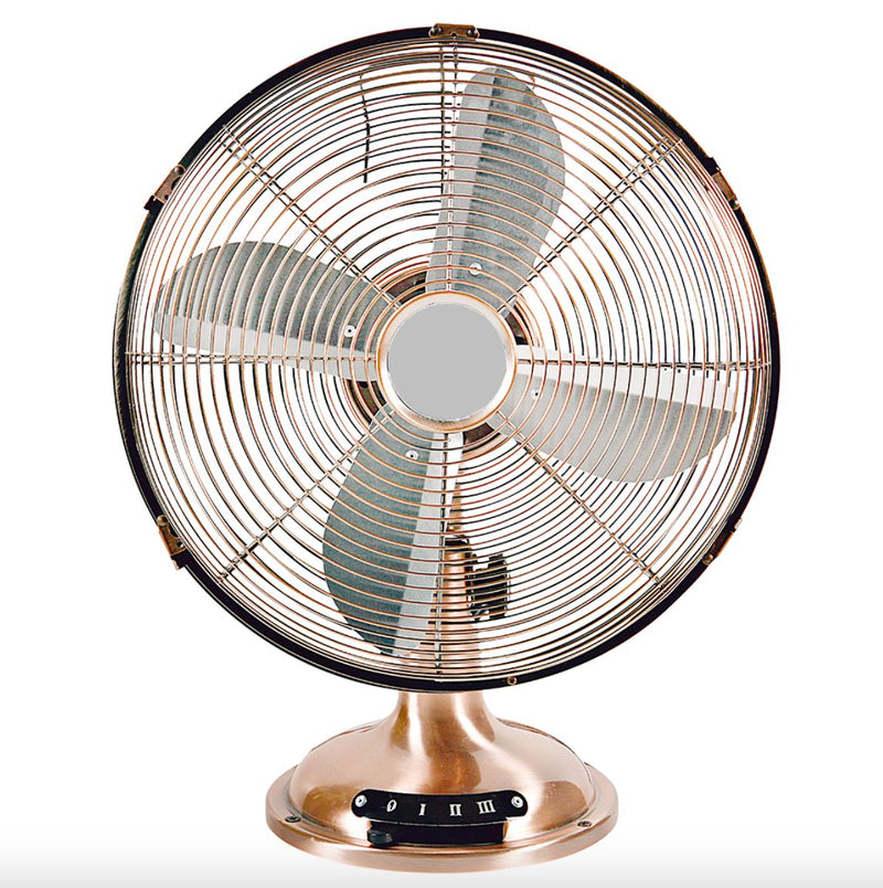 Eurolux antique copper or silver fan, front view