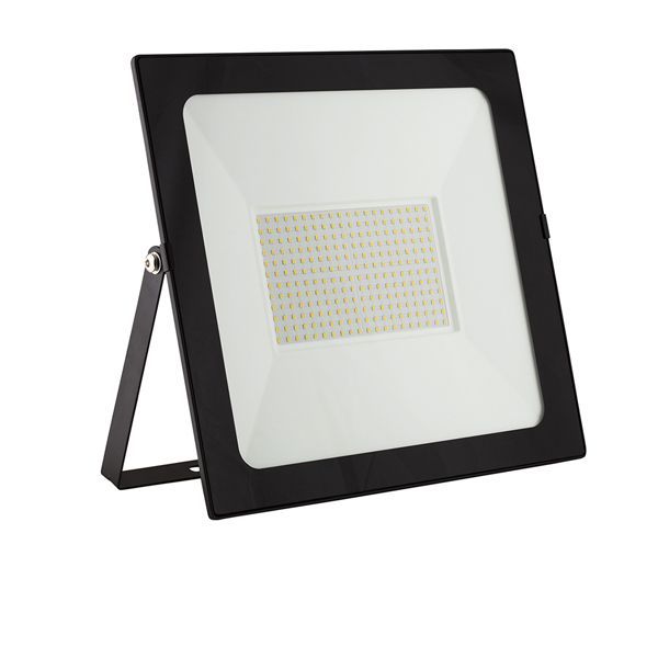 Eurolux black floodlight, front view
