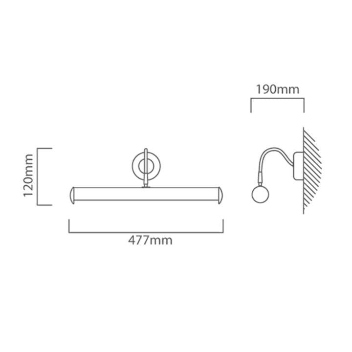 Eurolux satin chrome wall light shown in its packaging