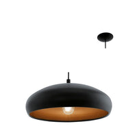 Eurolux black pendant light, front view