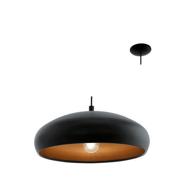 Eurolux black pendant light, front view