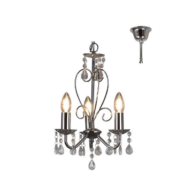 Eurolux chrome chandelier, front view