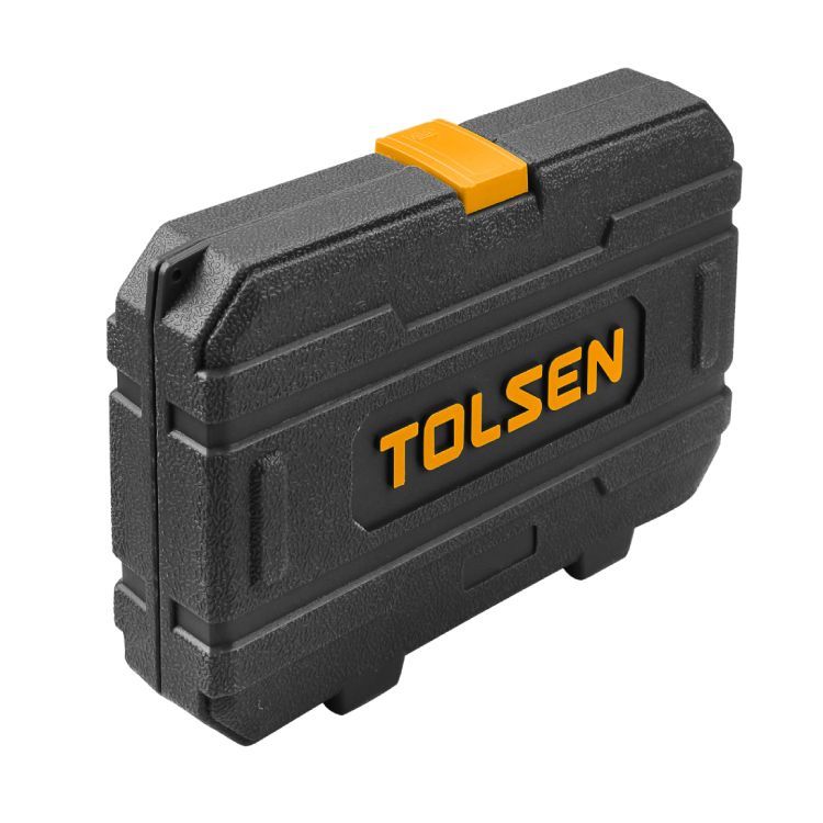 Close-up detail of the Tolsen socket set