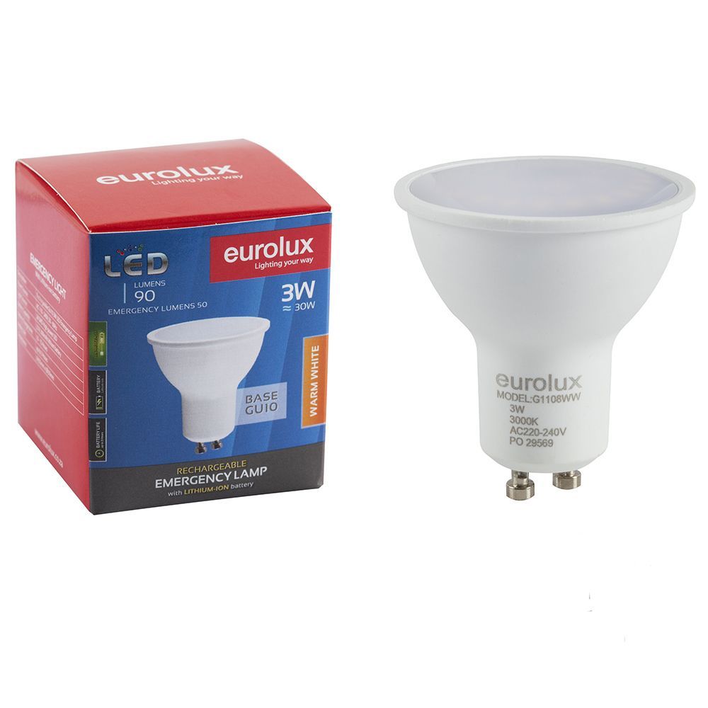 Eurolux emergency light, front view