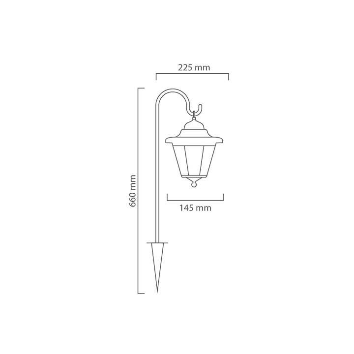 Eurolux black garden spike light shown in its packaging