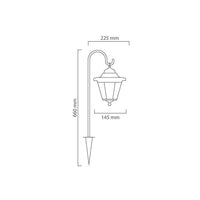 Eurolux black garden spike light shown in its packaging