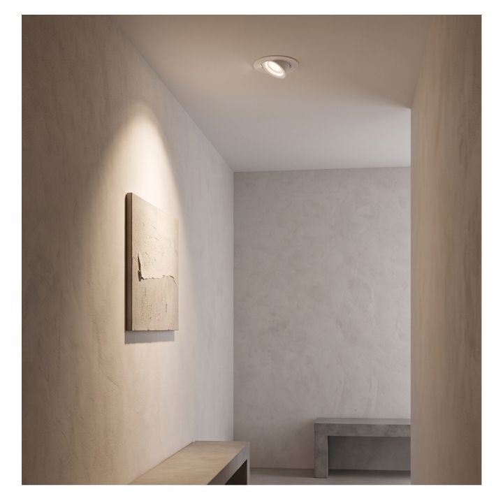 Close-up detail of the Eurolux white downlight