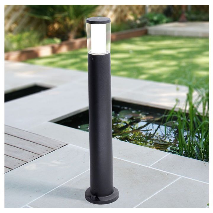 Eurolux black garden light installed and lit