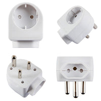 Eurolux white electrical plug cap, front view