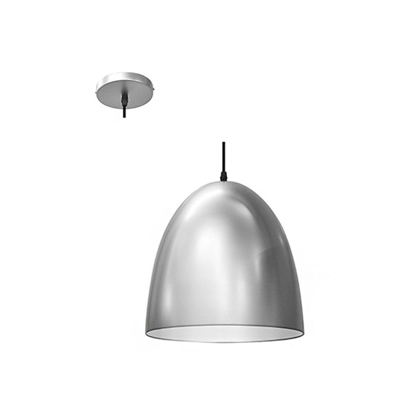 Radiant satin nickel pendant light, front view