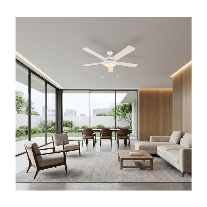 Eurolux ceiling fan shown in its packaging