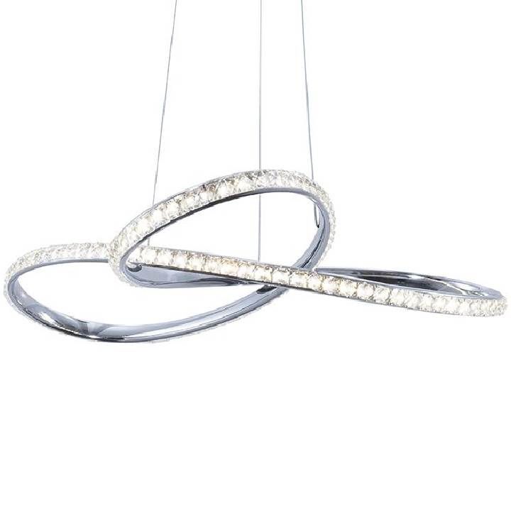 Close-up detail of the Eurolux chrome pendant light