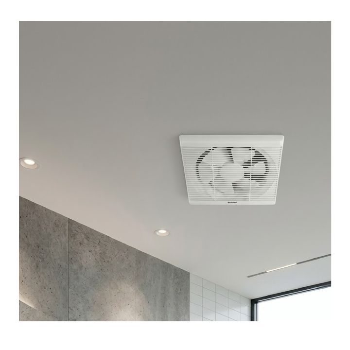 Radiant white fan installed and lit