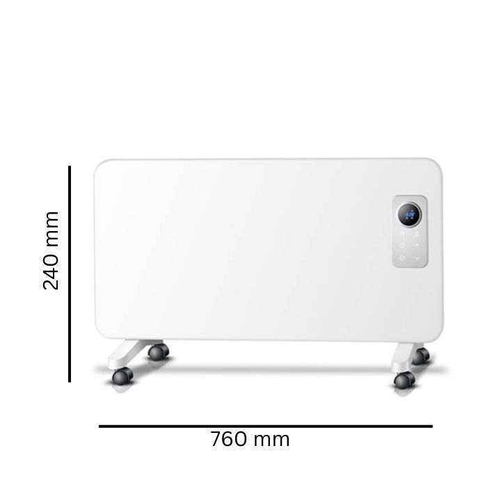 Radiant heater shown in its packaging