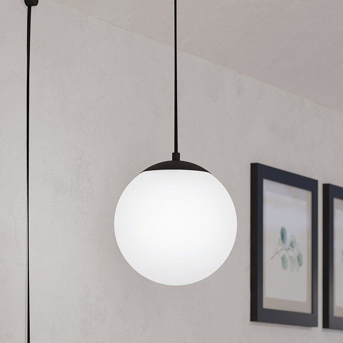 Close-up detail of the Eurolux black pendant light