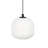 Eurolux black pendant light installed and lit
