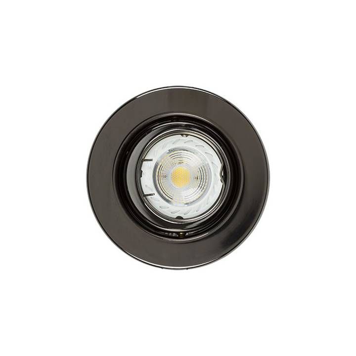 Radiant gun metal downlight shown in its packaging