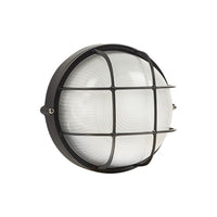 Radiant white or black bulkhead light, front view