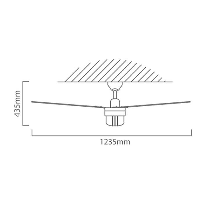 Eurolux satin chrome ceiling fan shown in its packaging