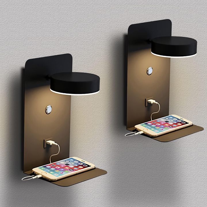Eurolux black night light shown in its packaging