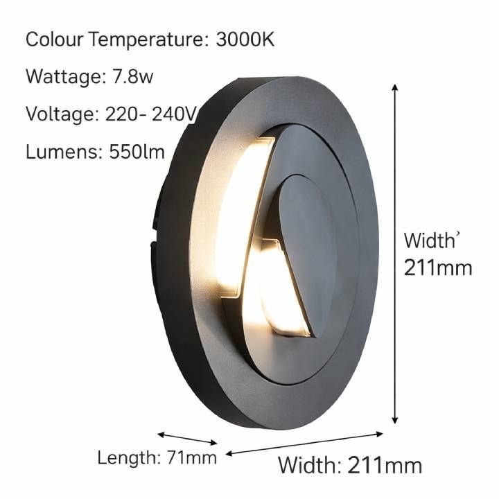 Eurolux wall light dimensions diagram