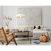 Eurolux white pendant light installed and lit