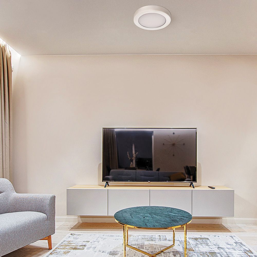 Close-up detail of the Eurolux white ceiling light