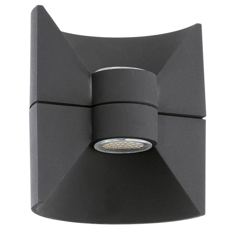 Eurolux dark grey wall light, front view