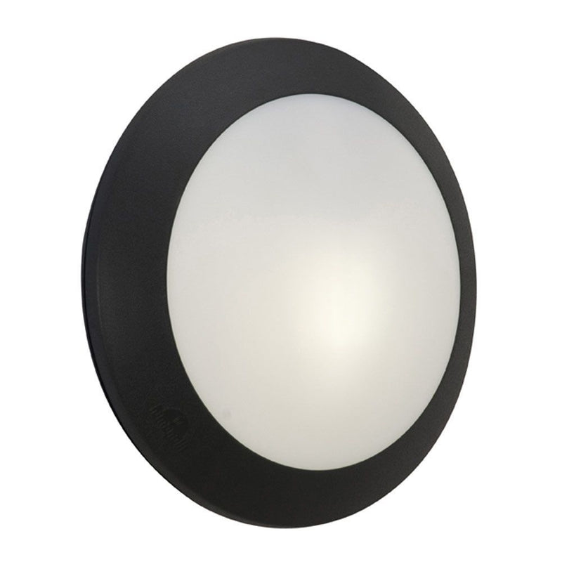 Eurolux black bulkhead light, front view