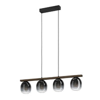 Eurolux black grey transparent pendant light, front view