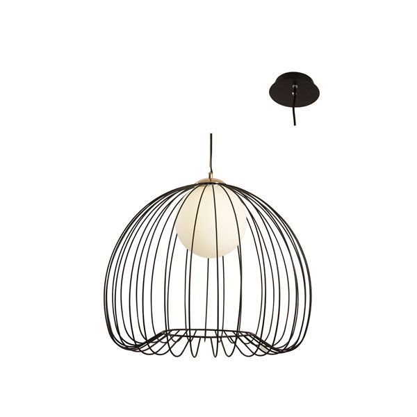 Eurolux black pendant light, front view