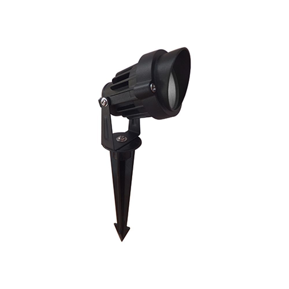 Radiant black garden spike light, front view