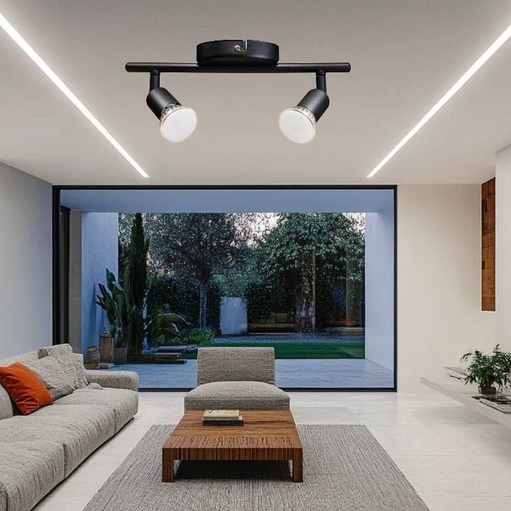 Eurolux black downlight shown in its packaging