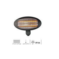 Radiant black heater shown in its packaging